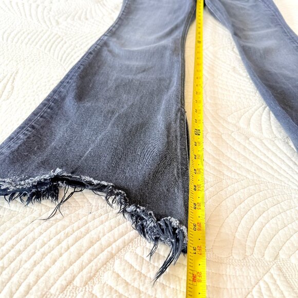Rag & Bone Nina High Rise Flare Black Onyx Flare Leg Raw Hem Jeans Size 27 - Picture 13 of 15